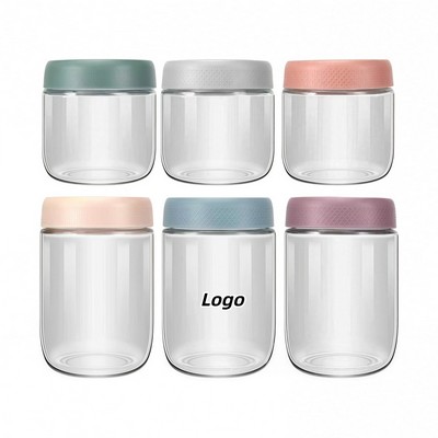 Airtight Clear Glass Storage Jar for Grains Nuts and Coffee