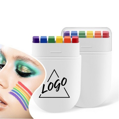 6 Colors Rainbow Flag Face Paint Stripes Crayons