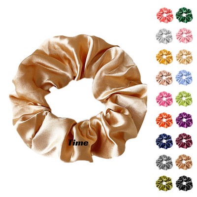 Full Color Polyester Satin Scrunchies Elastic Hair Tie