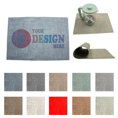 Fabric-Texture Square Leather Dining Placemat