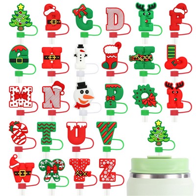 Christmas Alphabet Straw Toppers
