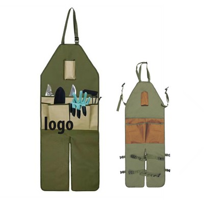 Waterproof Gardening Apron with Adjustable Legs and 6 Pockets