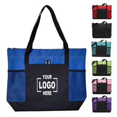 600D Oxford Tote Bag With Zipper