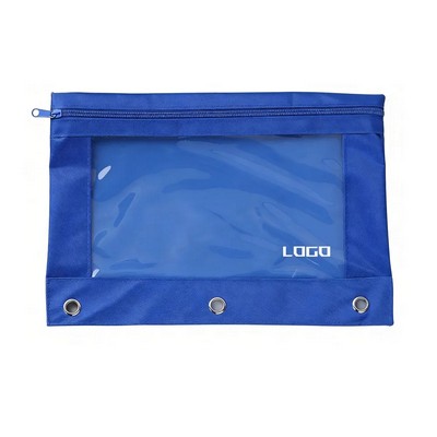 Three-hole Loose-leaf Oxford Cloth Airhole Pencil Bag