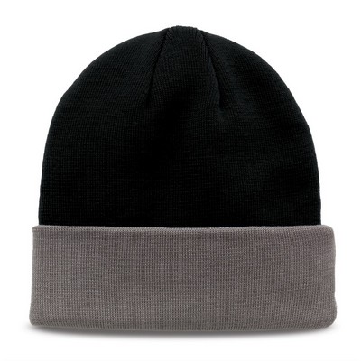Contrast Interior 2 Tone Roll Up Beanie