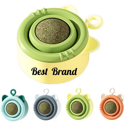 Sticky Wall-Mounted Rotating Catnip Toy Ball