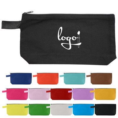 Zippered Canvas Cosmetic Bag