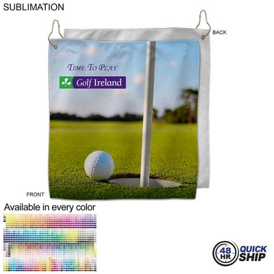 48 Hr Quick Ship - Colored Microfiber Dri-Lite Terry Golf Towel, size 12x12, Nofold, Sublimated.