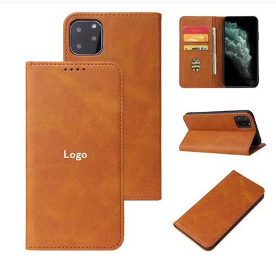PU Leather Wallet Style Magnetic Shockproof Mobile Phone Protective Case