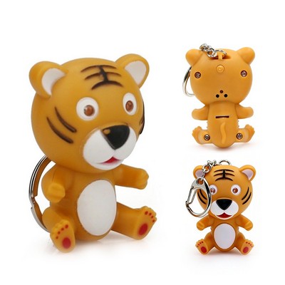 Adorable Tiger LED Sound Keyring
