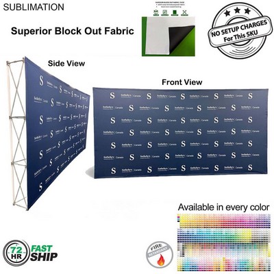 72Hr Fast Ship - 15' Straight Wall Full Height Tension Fabric Pop-up Display, Block Out Fabric