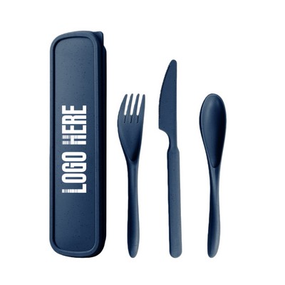 3 Pieces Wheat Straw Utensils Set