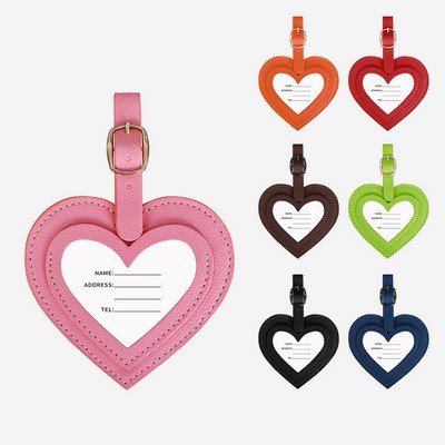 PU Heart-Shaped Luggage Tag