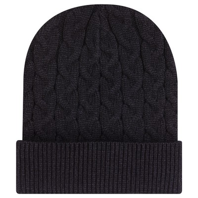 OTTO CAP 12" Cable Knit Beanie w/ Rib Knit Cuff
