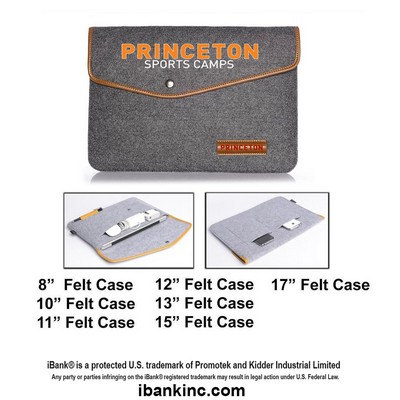 iBank ® 13" Felt Sleeve Case with pocket for Laptop Tablet
