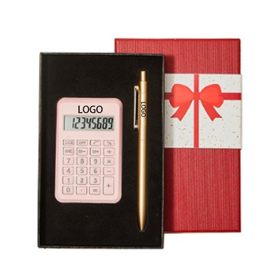 Desk Calculator & Pen Gift Set