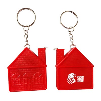 House Tape Measure Key Chain 3'
