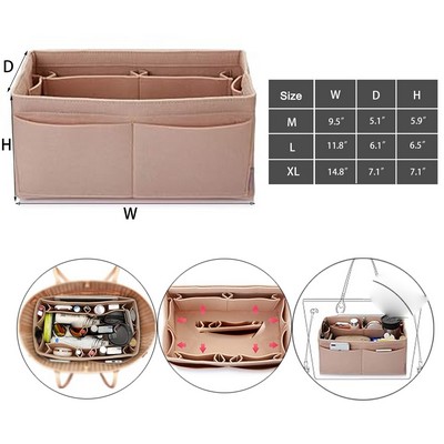 Felt Purse Organizer Multi Pocket Bag