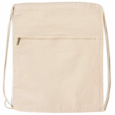 Front Zip Drawstring Backpack
