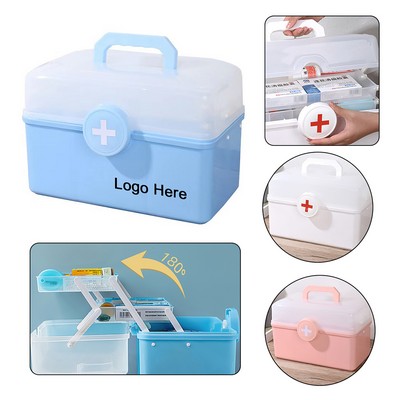 Custom Transparent 3-Tier Medicine Organizer With Lock