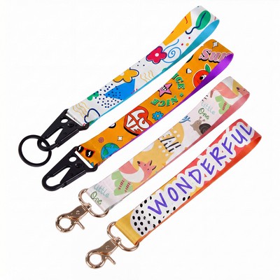 1" Polyester Wrist Lanyard Keychain Strap