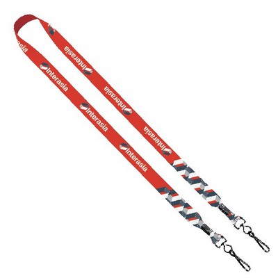 3/4" 2-Ended Dye-Sublimated Lanyard with Metal Crimp and Metal Swivel Snap