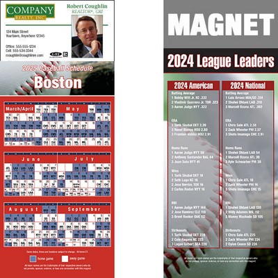 Boston Pro Baseball Schedule Magnet (3 1/2"x8 1/2")