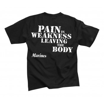 Black Marines Pain is Weakness T-Shirt (2XL)