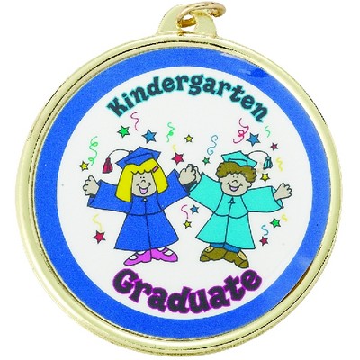 2 ¼" TM Series Academic Medal w/Kindergarten Graduate Color Mylar Insert