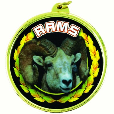 2 ¼" TM Series Academic Medal w/Rams Mascot Mylar Insert