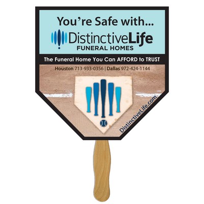 Home Plate Hand Fan Full Color (1 Side)