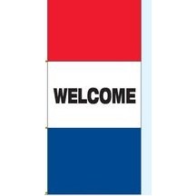 Single Faced Free Flying Drape Flags (Welcome)