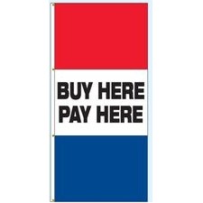 Single Faced Free Flying Drape Flags (Buy Here Pay Here)