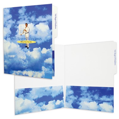 9"x11-3/4" File Tab Folder w/Two Pockets Printed Full Color 4/0