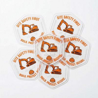 .004 Custom Shape Clear Gloss Vinyl / low tack adh face Decals (12.1 to 16 sq in) Full Color