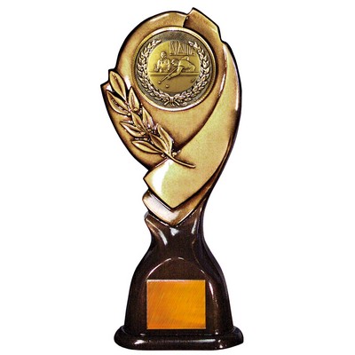 Stock 15" Classic Trophy with 2" Billiards Coin and Engraving Plate