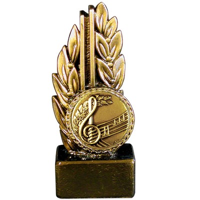 Stock 7" Laurel Trophy With 2" Music Coin and Engraving Plate