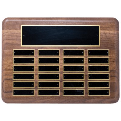 Solid Walnut Perpetual Plaque, 11 x 15", 24 plates