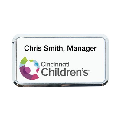 Plastic Framed Badges Rounded Corners - Personalized 1.5"X3" (UV Inkjet & Engraved)