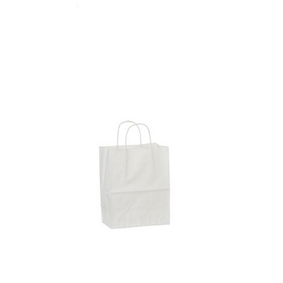White Kraft Cub Paper Shopping Bag (8"x4¾"x10")