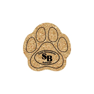 5" Standard Cork Paw Coaster
