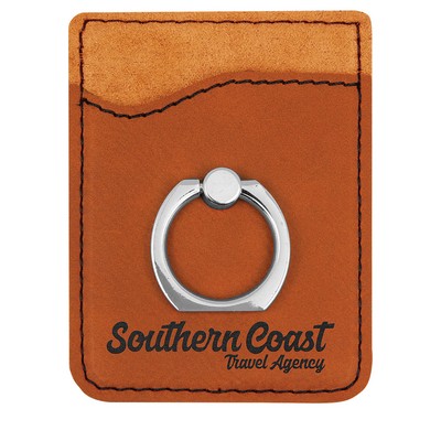 Leatherette Phone Wallet With Ring (Rawhide Brown)