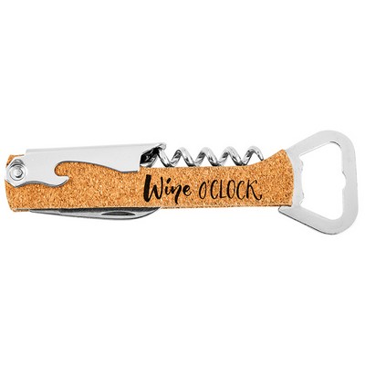 Bottle Opener & Wine Corkscrew (Cork Brown/Silver)