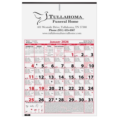 6 Sheet Almanac Calendar (11" x 16¾")