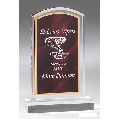 Clear Edge Marble Trophy, Red, Small (5"x7-3/4")