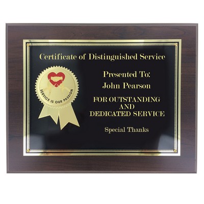 Service Award Plaque w/Etched Brass Insert (8" x 10")