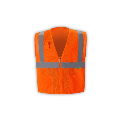 High Visibility Economy Vest, Class 2, Orange, Mesh