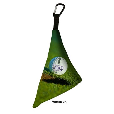 Custom Microfiber Golf Towel with Clip for Cleaning Balls & Clubs (Vortex Jr.)