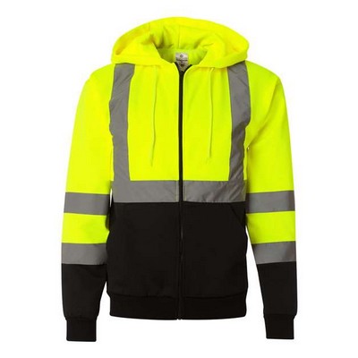 Kishigo® Unisex Hi-Vis Full-Zip Hooded Sweatshirt