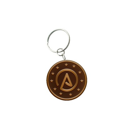 Customized Solid Iron Keychain with Antique Brass Plating